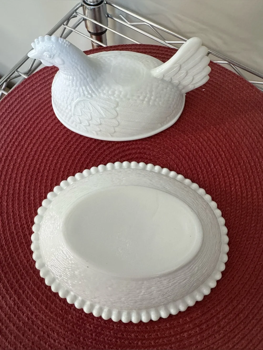 Indiana Glass White Milk Glass Hen Covered Dish